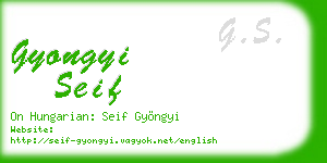 gyongyi seif business card